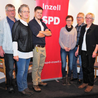 der neu gewählte SPD Vorstand (von links nach rechts): Sepp Rieder, Sabine Saurler, Quirin Scheurl, Claudia Doppler, Wilfried Hess, Uschi Schreiber